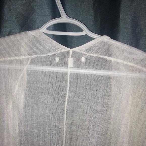 ALFRED SUNG Sheer white Cardigan- swimsuit cover - XL- summer coverup- - Picture 5 of 7